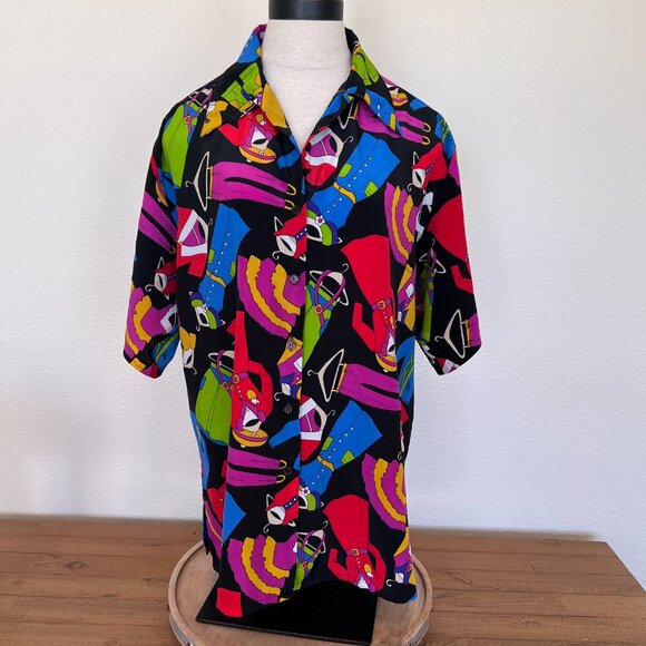 90's Funky Fashion Shirt - Short Sleeve - Size 8 - Unisex - Gender Neutral - Picture 4 of 9